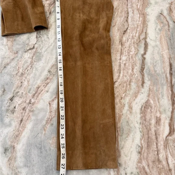 Vince lambskin split hem brown suede pants size M